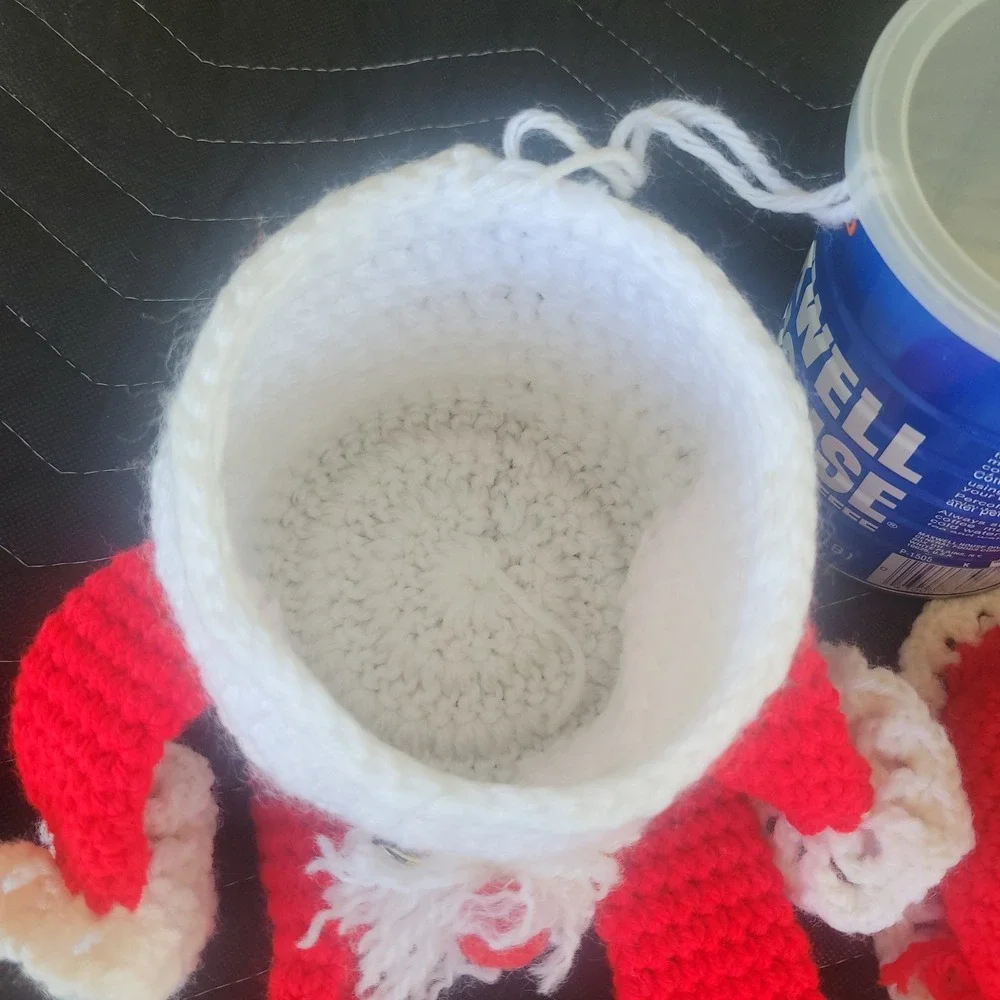 Christmas Santa Claus Handmade Toilet Paper Cover Crochet Bathroom Vtg 1980s